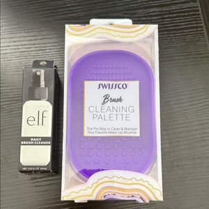 ELF Daily Brush Cleaner with Purple Cleaning Palette
